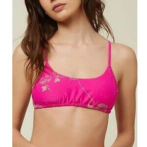 NWT O'Neill Hillary Tunnel Bikini Swim Top Pink Small